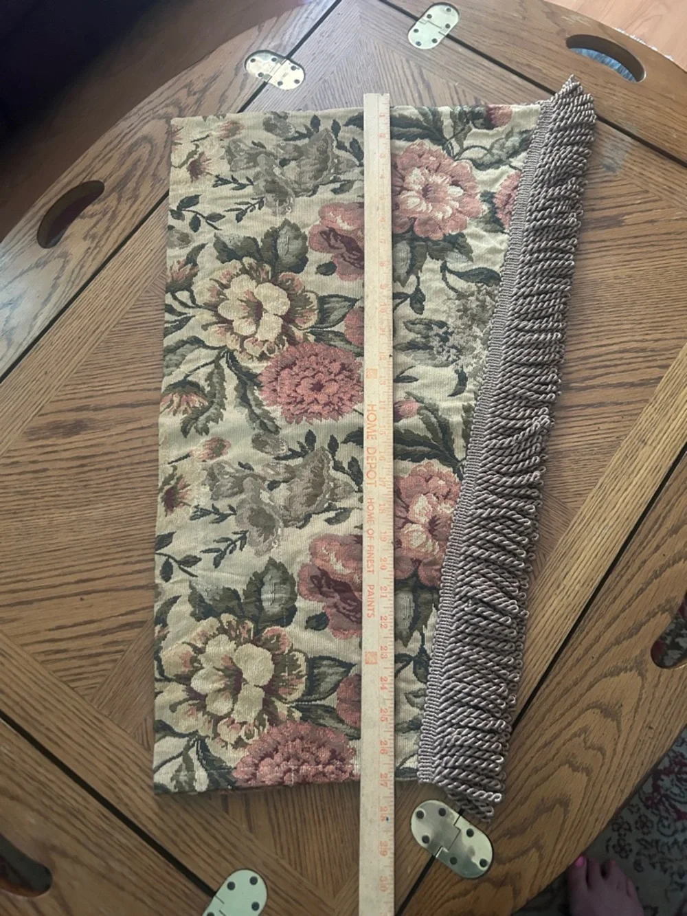 Three Vintage Floral Tapestry Valences w Fringe